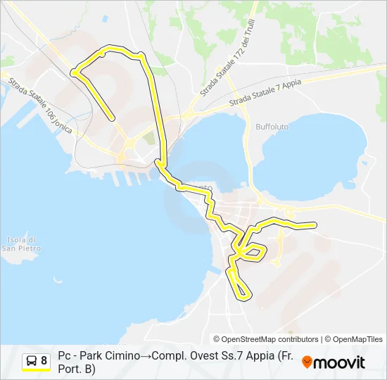 8 Bus Line Map