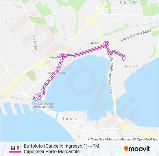 9 Bus Line Map