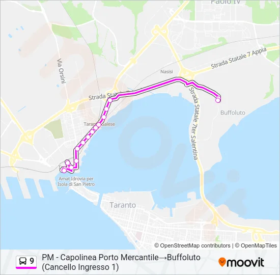 9 Bus Line Map