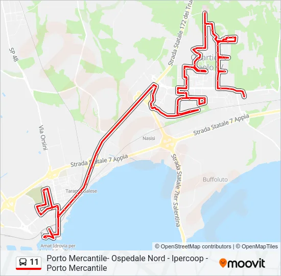 11 Bus Line Map