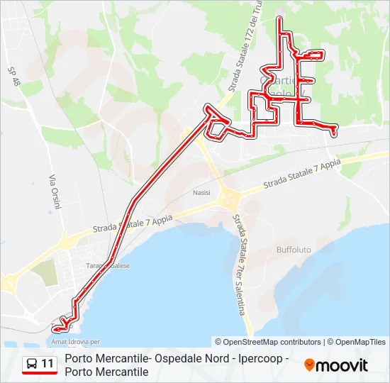11 Bus Line Map