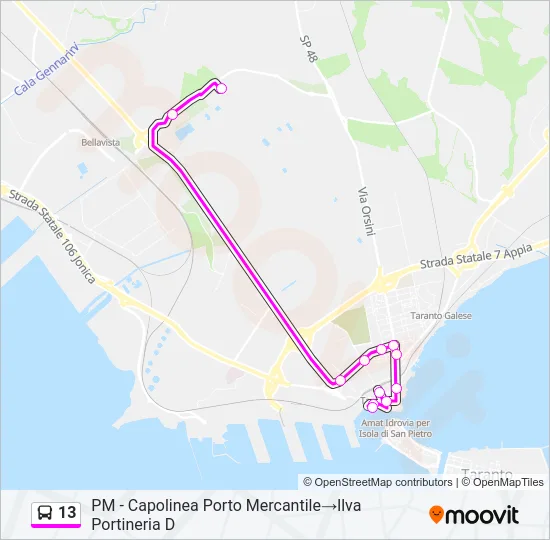 13 Bus Line Map