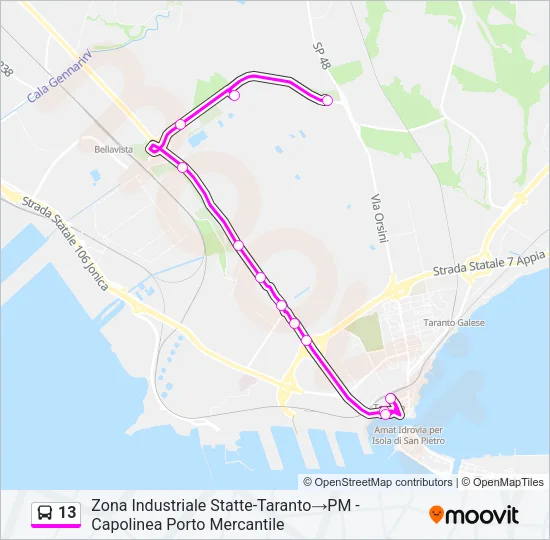 13 Bus Line Map