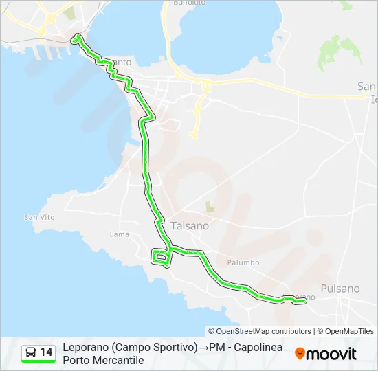 14 Bus Line Map