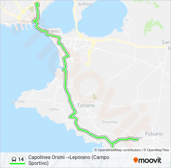 14 Bus Line Map