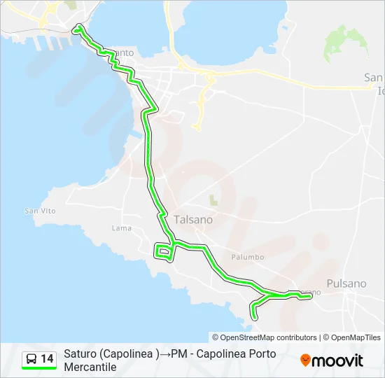 14 Bus Line Map