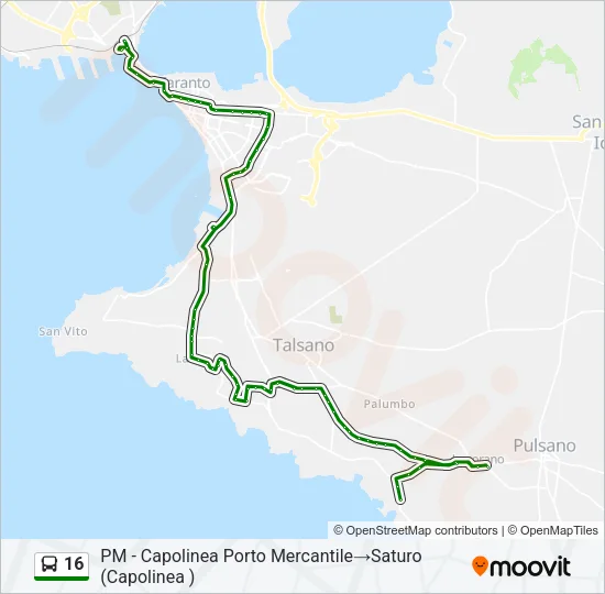 16 Bus Line Map