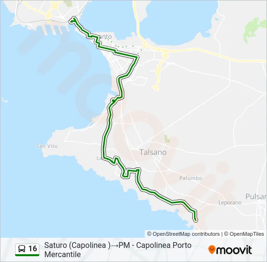 16 Bus Line Map