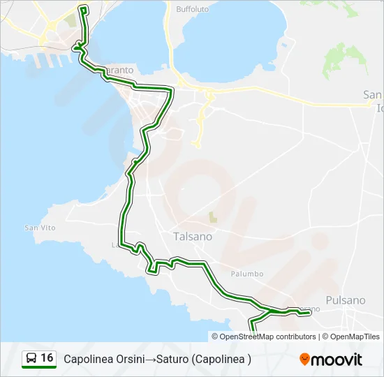 16 Bus Line Map