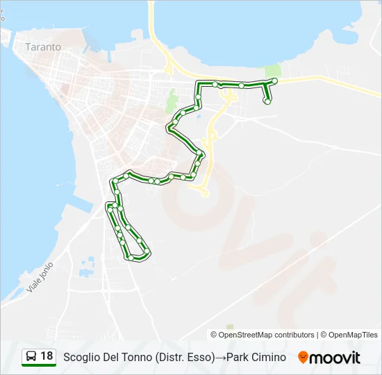 18 Bus Line Map