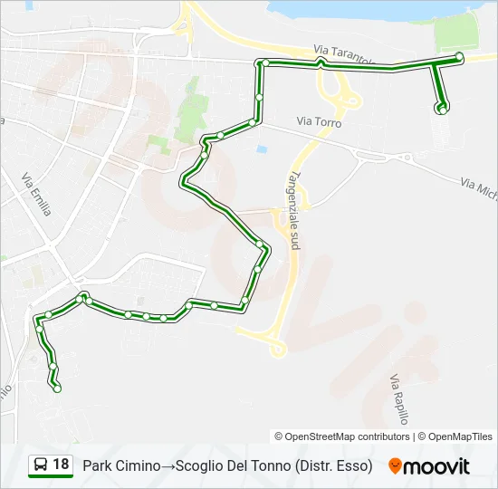 18 Bus Line Map