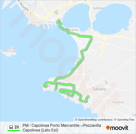 20 Bus Line Map
