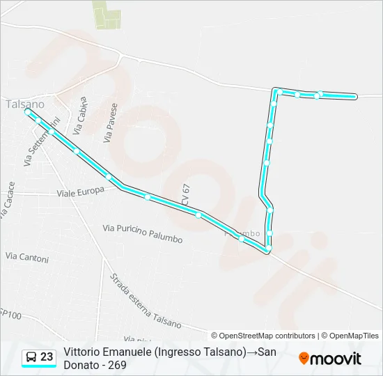23 Bus Line Map