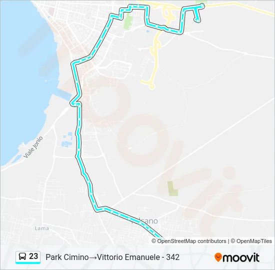 23 Bus Line Map