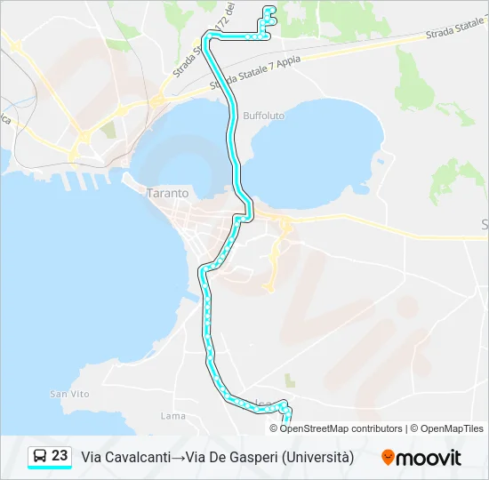 23 Bus Line Map