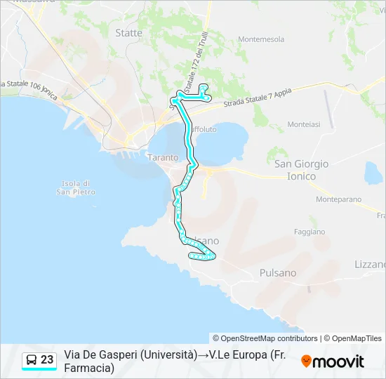 23 Bus Line Map