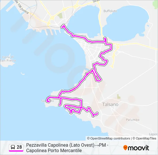 28 Bus Line Map