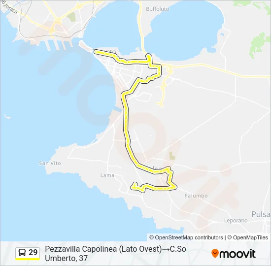 29 Bus Line Map