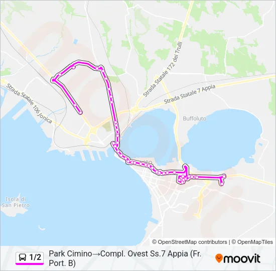 1/2 Bus Line Map