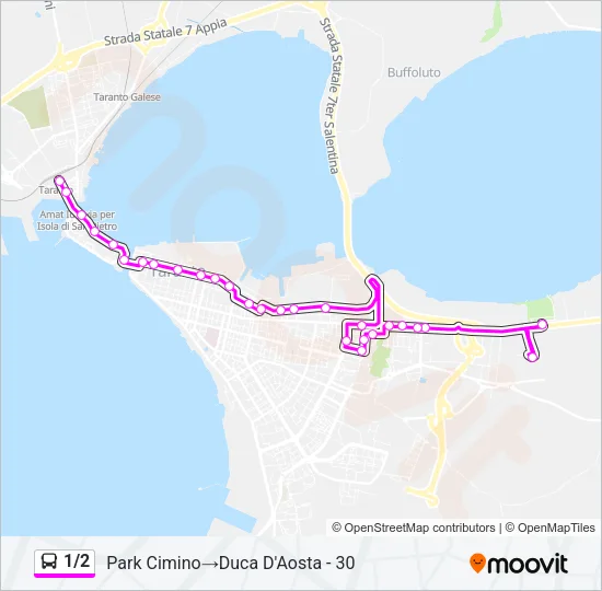 1/2 Bus Line Map