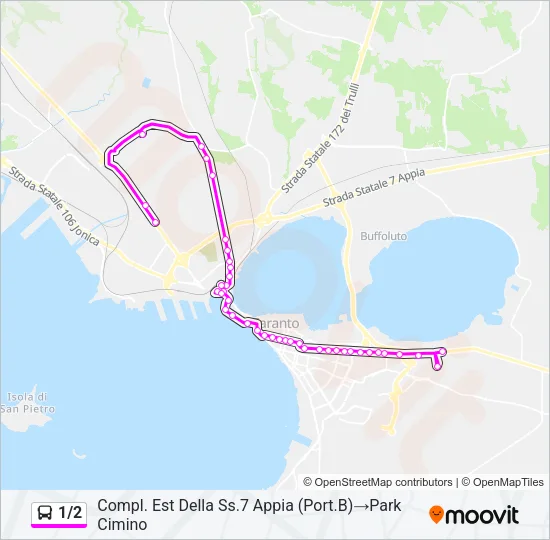 1/2 Bus Line Map
