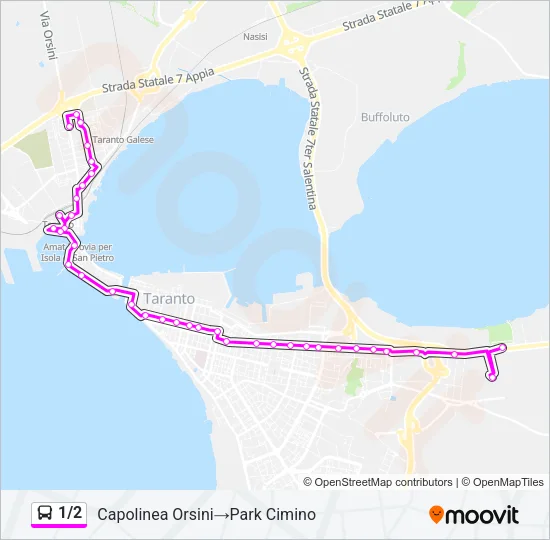 1/2 Bus Line Map