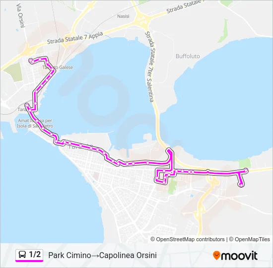 1/2 Bus Line Map