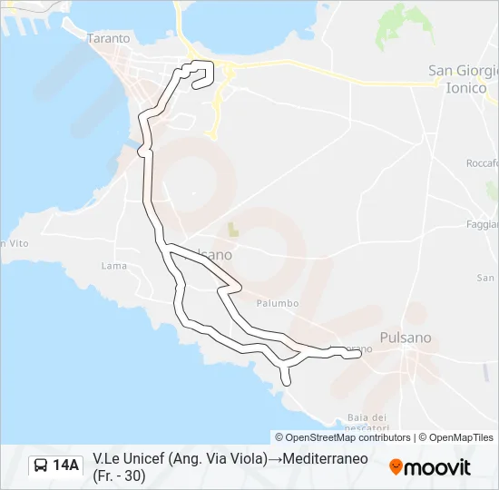 14A Bus Line Map