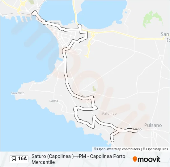 16A Bus Line Map