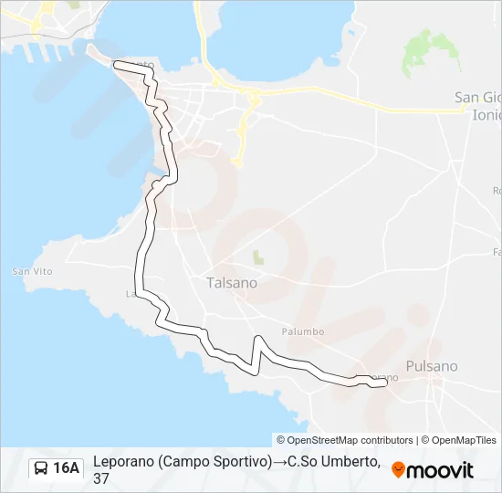 16A Bus Line Map