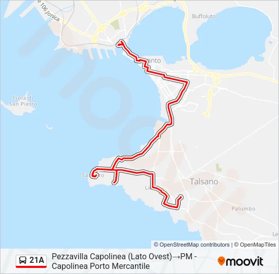 21A Bus Line Map