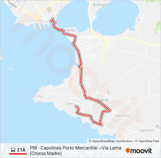 21A Bus Line Map
