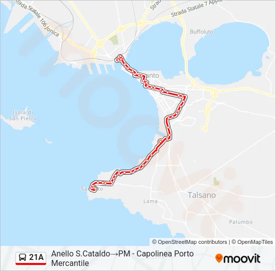 21A Bus Line Map
