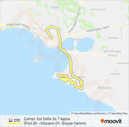 27C Bus Line Map