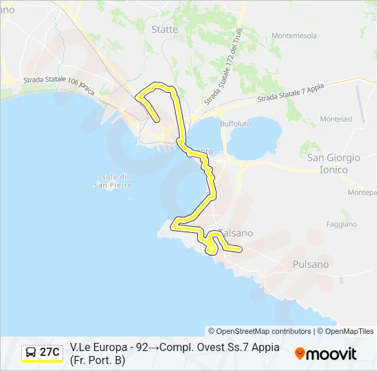 27C Bus Line Map