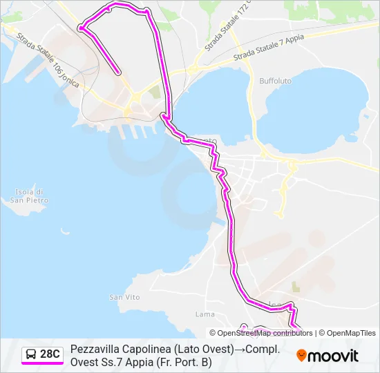 28C Bus Line Map