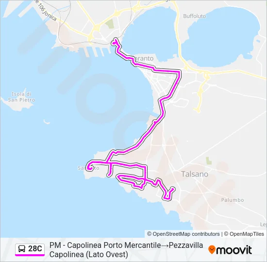 28C Bus Line Map
