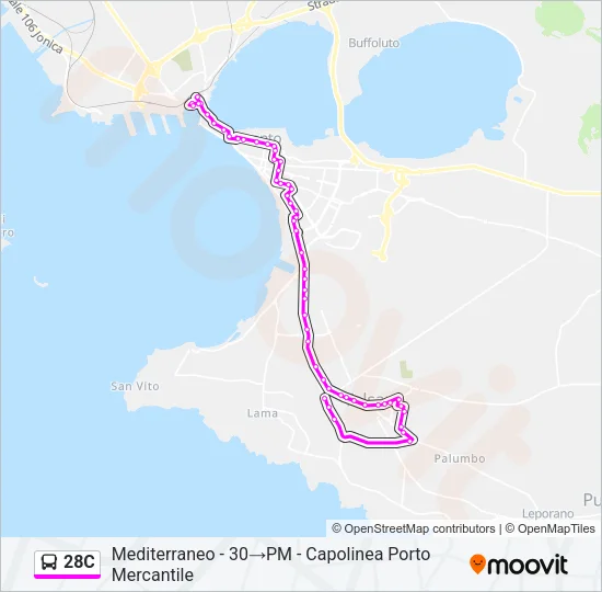 28C Bus Line Map