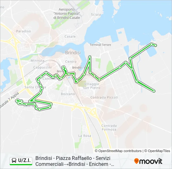 U/Z.I. Bus Line Map