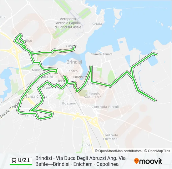 U/Z.I. Bus Line Map