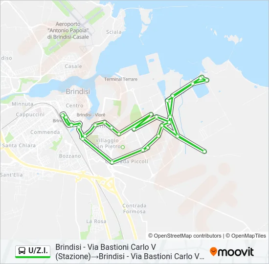 U/Z.I. Bus Line Map
