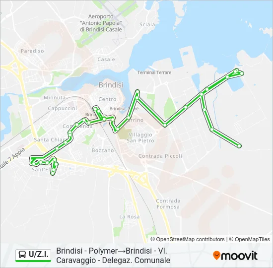 U/Z.I. Bus Line Map