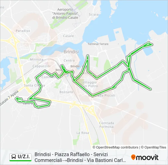 U/Z.I. Bus Line Map