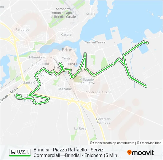 U/Z.I. Bus Line Map