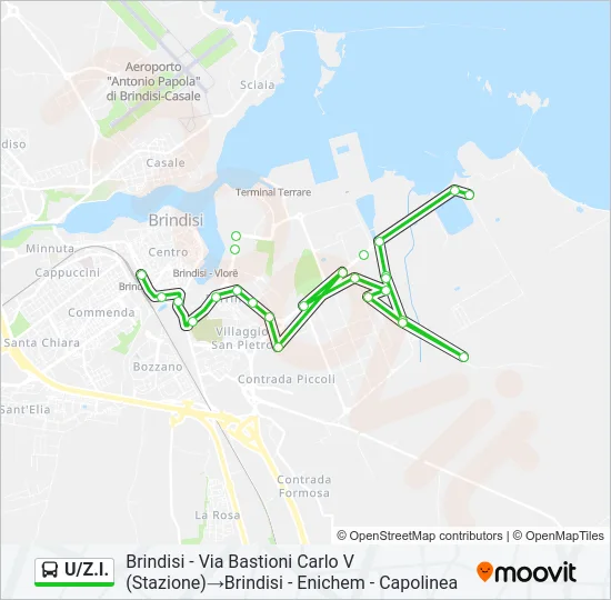 U/Z.I. Bus Line Map