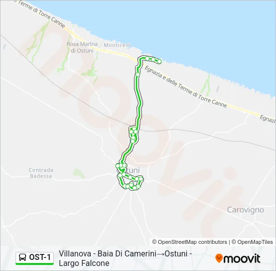 OST-1 Bus Line Map