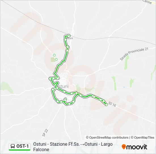 OST-1 Bus Line Map