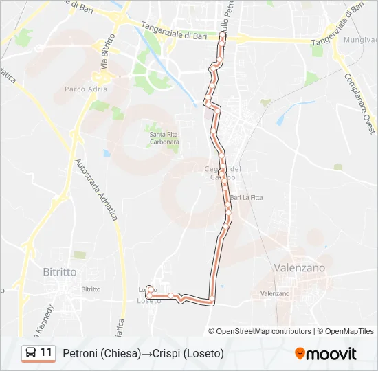 11 Bus Line Map