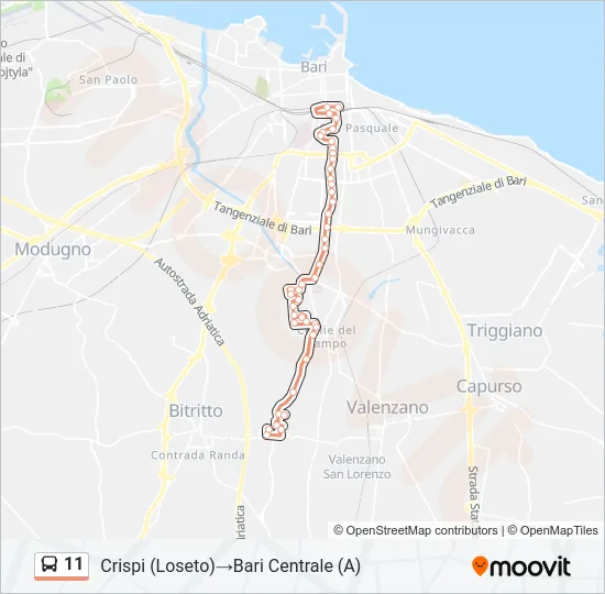 11 Bus Line Map