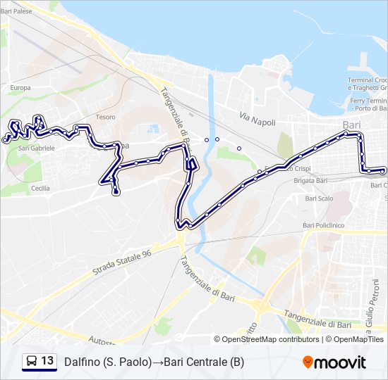 13 bus Line Map